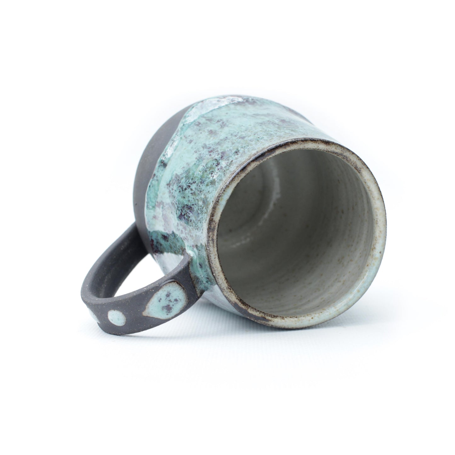 Mint Red Black Stoneware Mug
