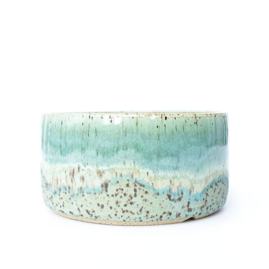Turquoise Speckled Stoneware Planter Pot 5.25"