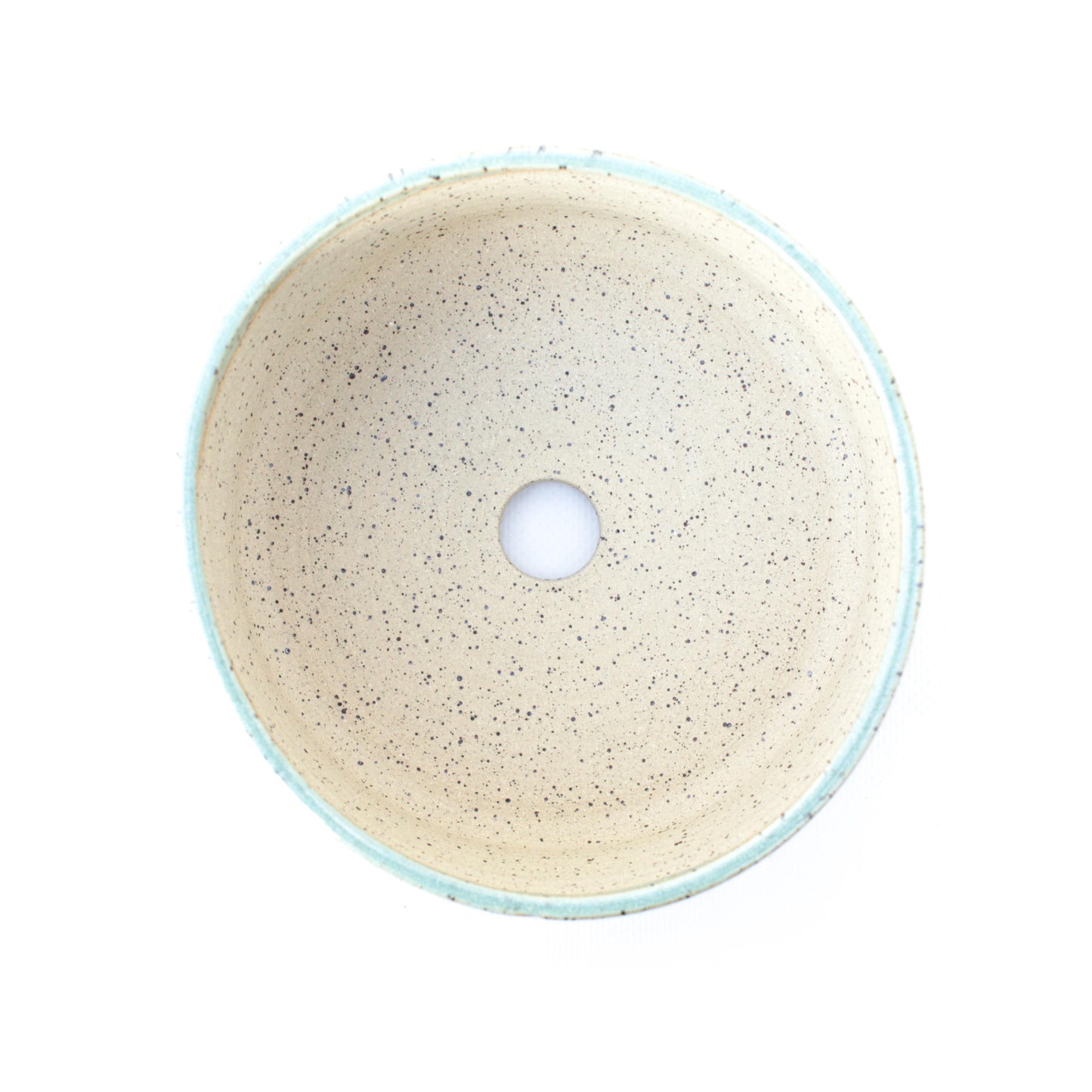 Turquoise Speckled Stoneware Planter Pot 5.25"