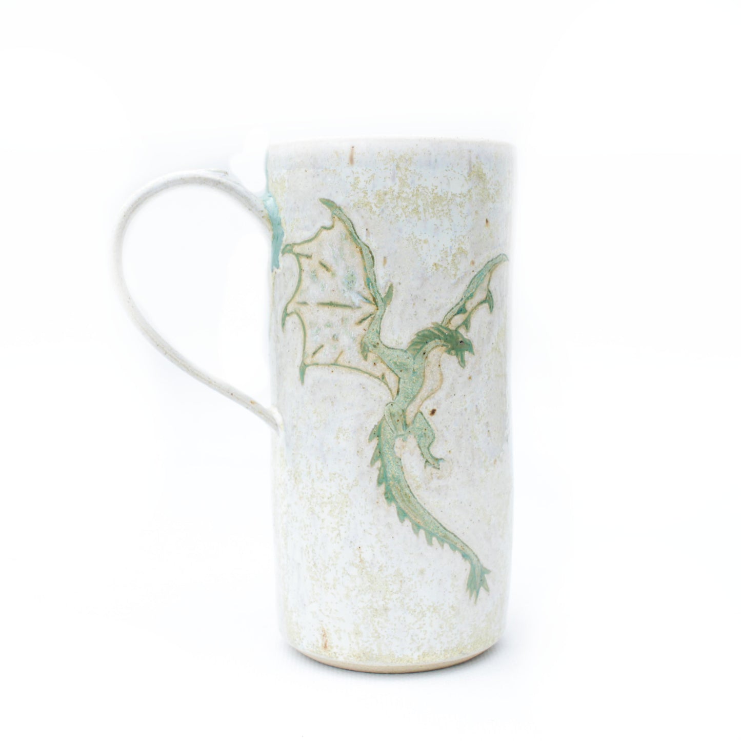 Green Dragon Stoneware Mug with Handle