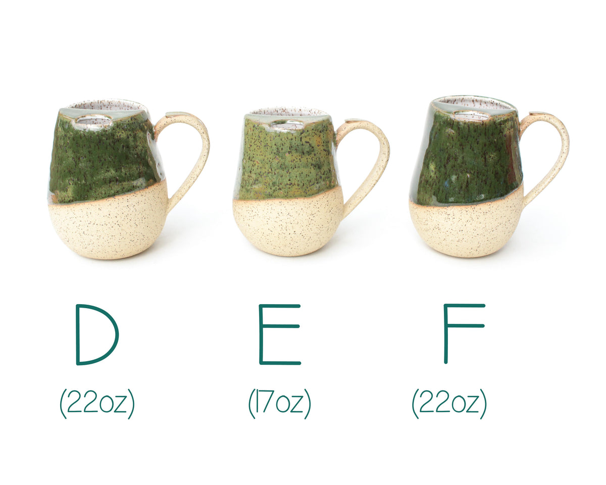 Forest Green Speckled Stoneware Sip-Top Mug