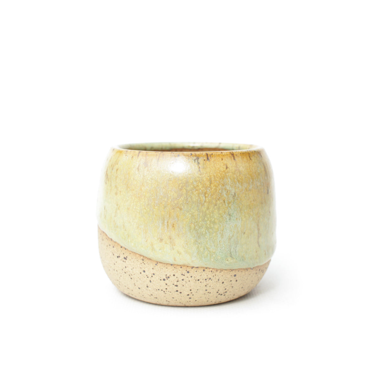 3" Pastel Green Speckled Stoneware Planter Pot