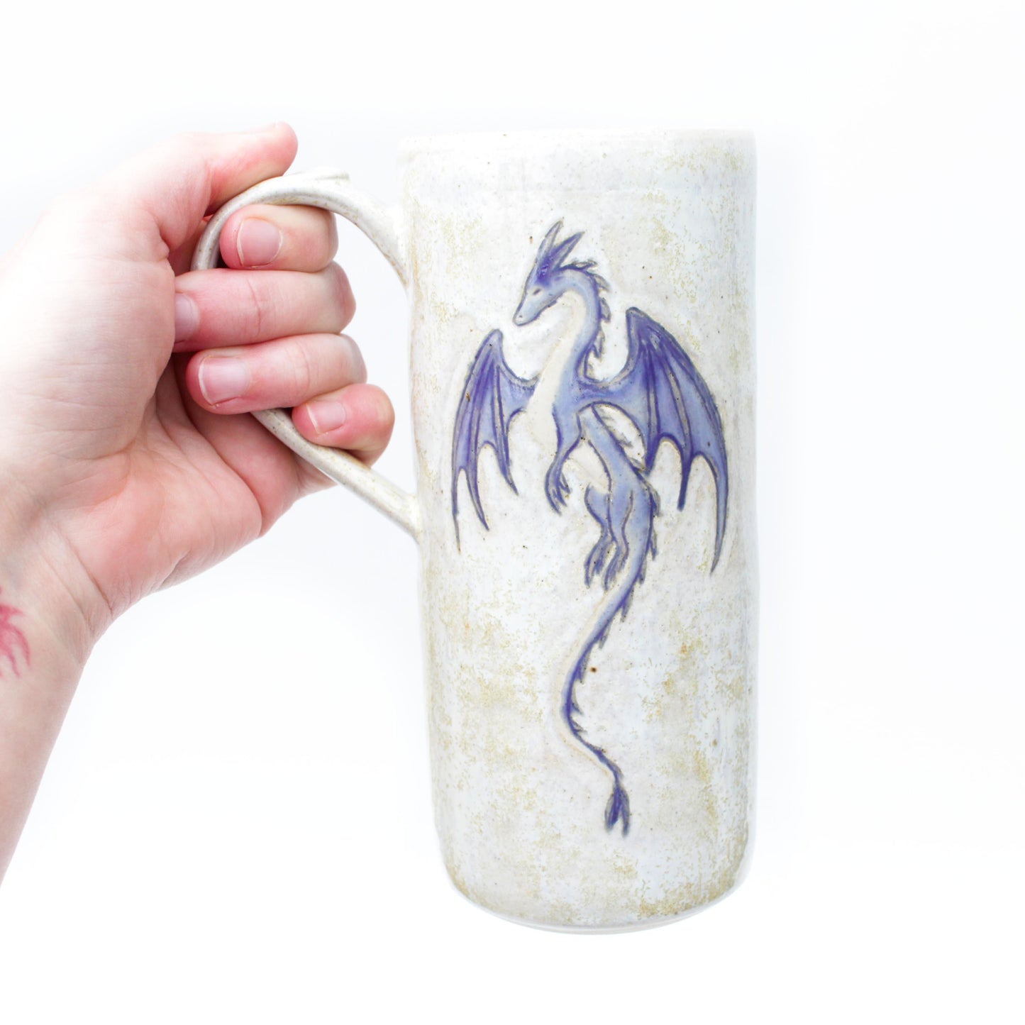 Purple Dragon Stoneware Mug with Handle