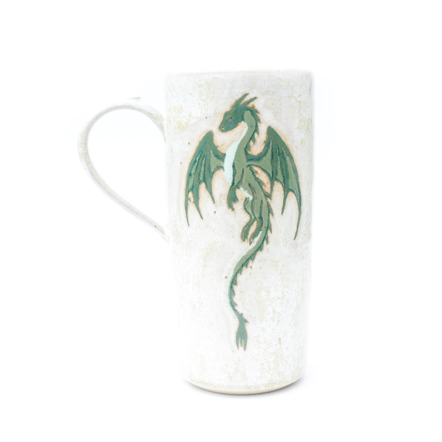 Green Dragon Stoneware Mug with Handle