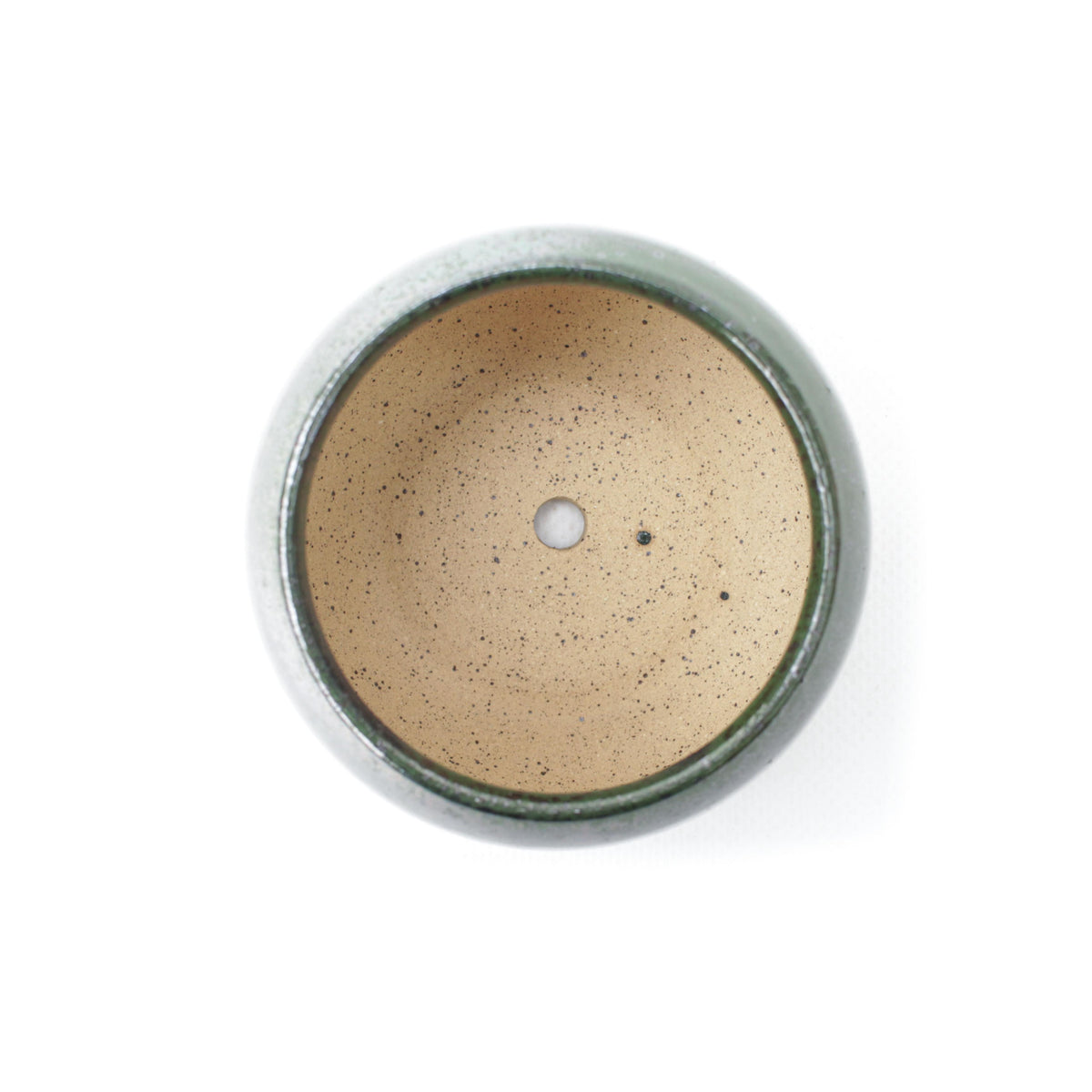 3.5" Green Speckled Stoneware Planter Pot