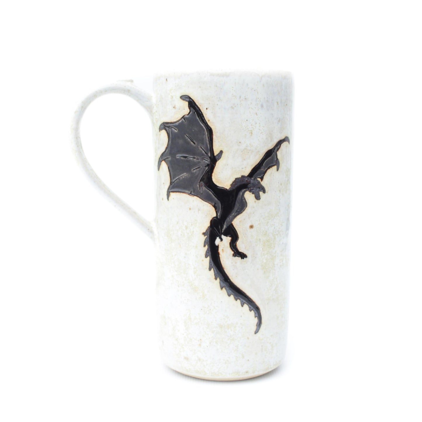 Black Dragon Stoneware Mug with Handle