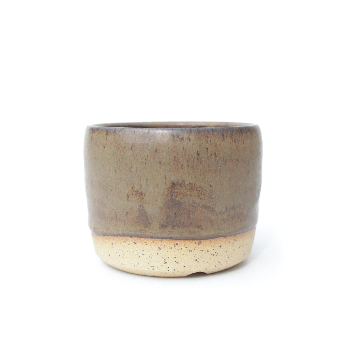 3" Brown Speckled Stoneware Planter Pot