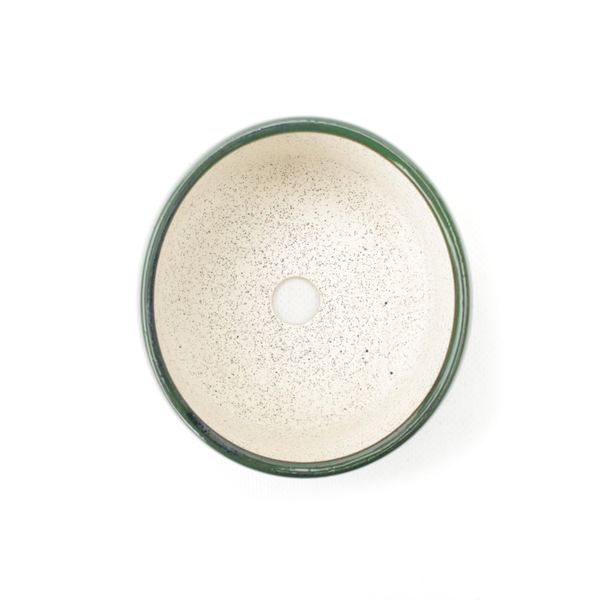 4" Green Speckled Stoneware Planter Pot