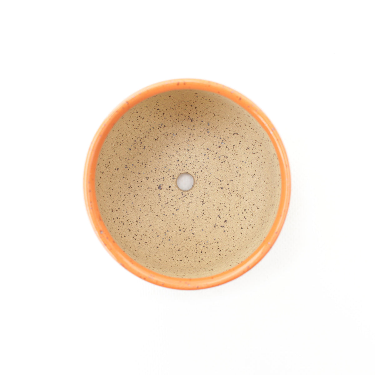 3" Orange Speckled Stoneware Planter Pot