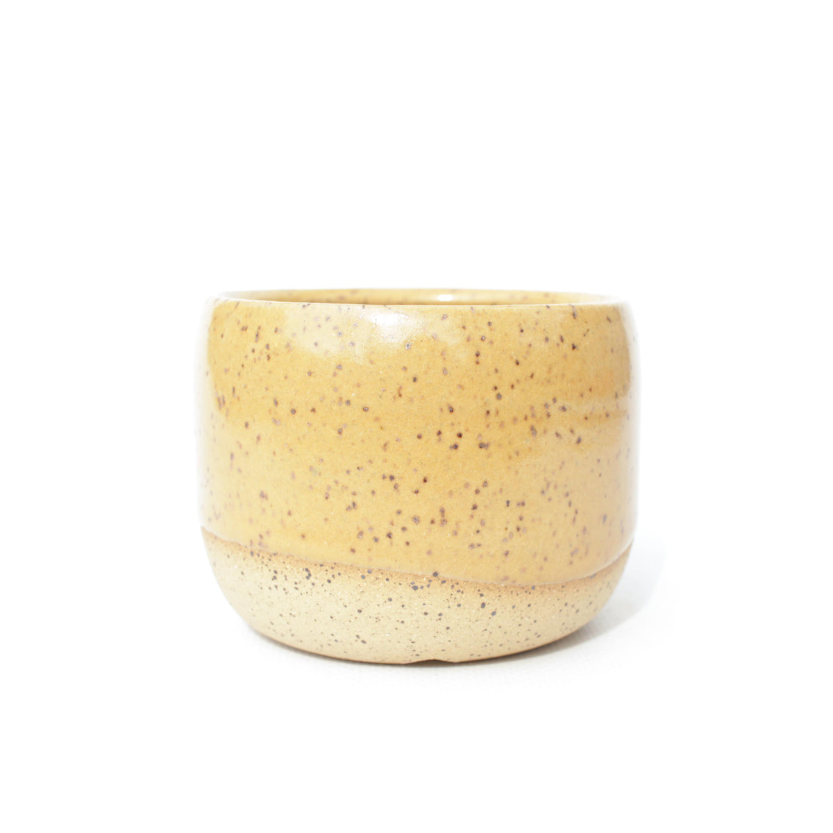 3.25" Peanut Butter Speckled Stoneware Planter Pot