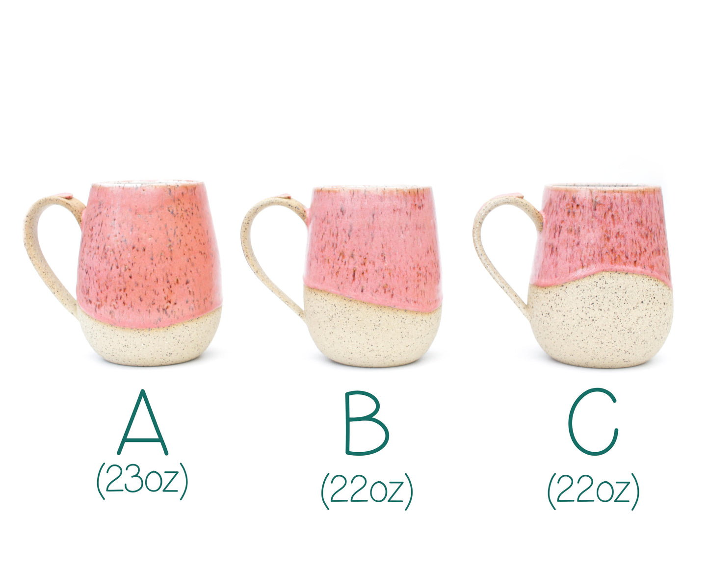 Coral Pink Speckled Stoneware Mug