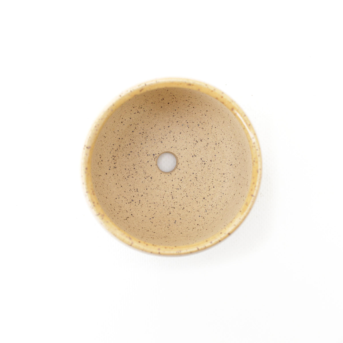 3.25" Peanut Butter Speckled Stoneware Planter Pot