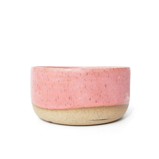 5.25" Coral Pink Speckled Stoneware Planter Pot