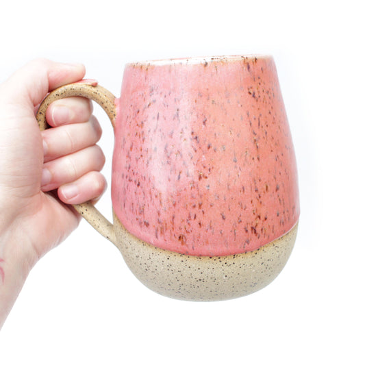 Coral Pink Speckled Stoneware Mug