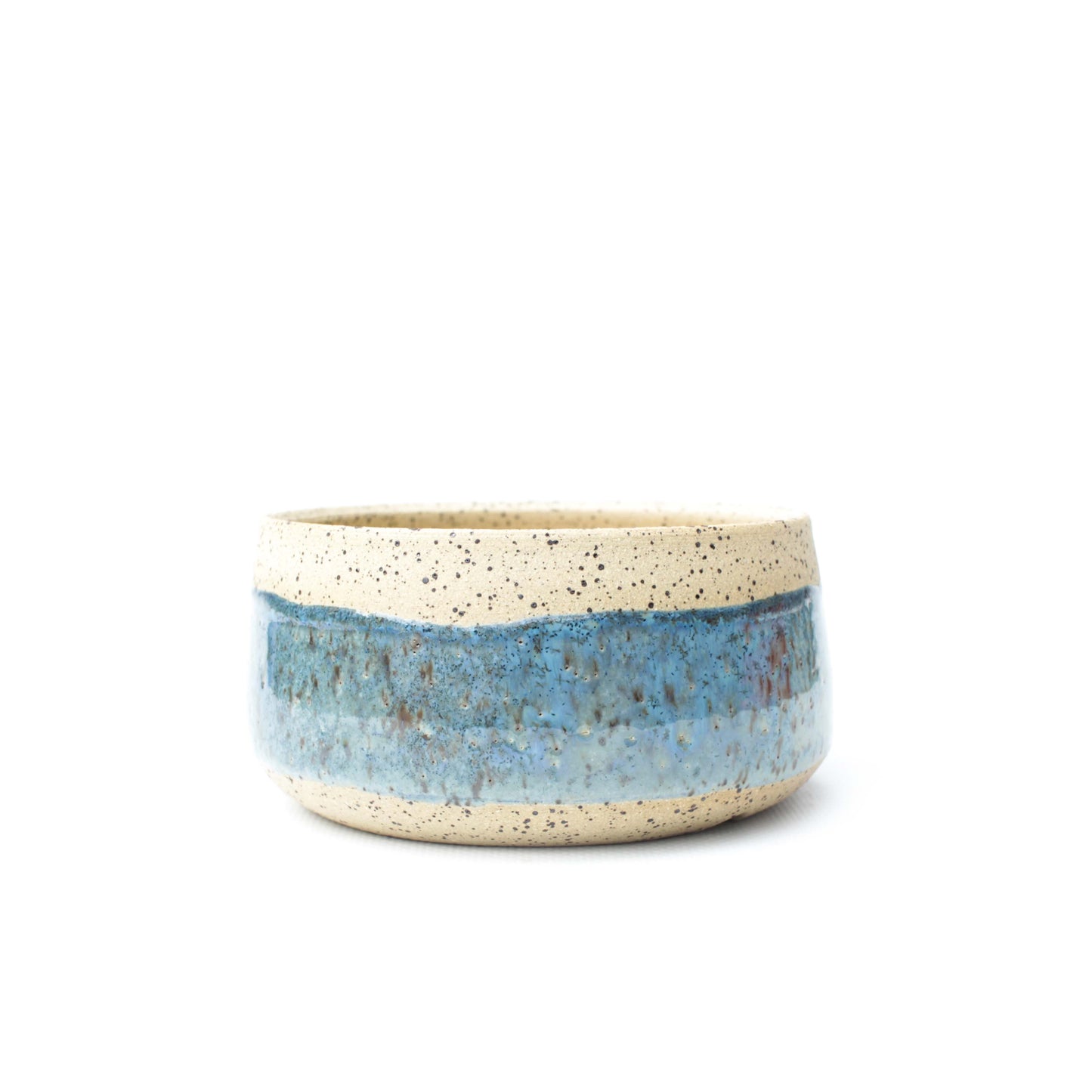 4.75" Blue Speckled Stoneware Planter Pot