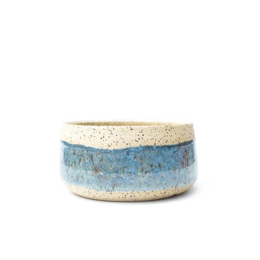4.75" Blue Speckled Stoneware Planter Pot