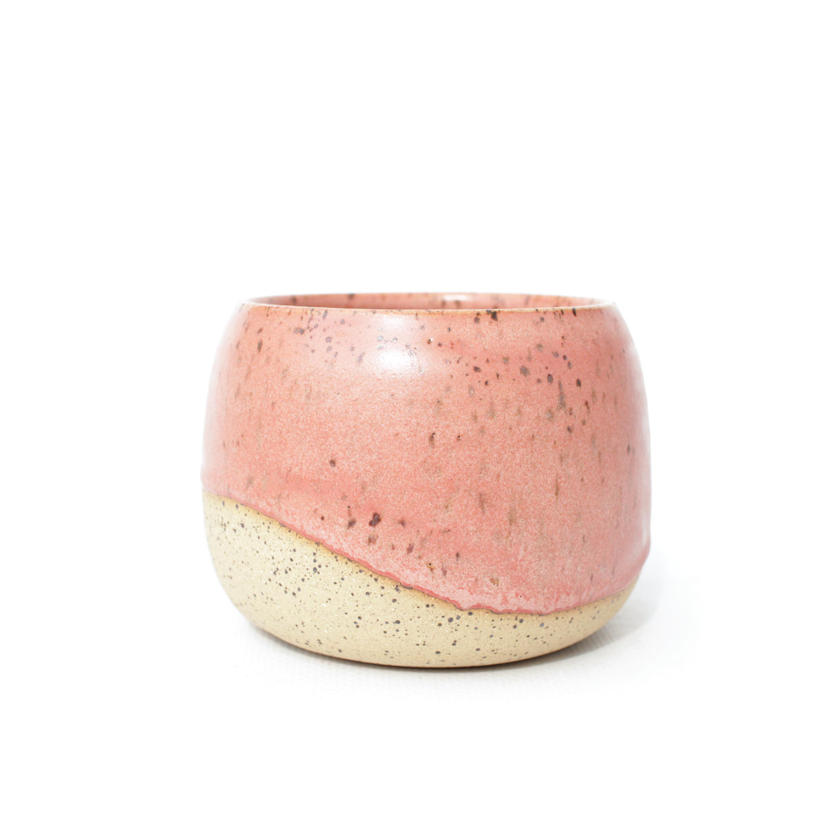 3.5" Pink Speckled Stoneware Planter Pot