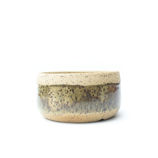 4" Brown Speckled Stoneware Planter Pot