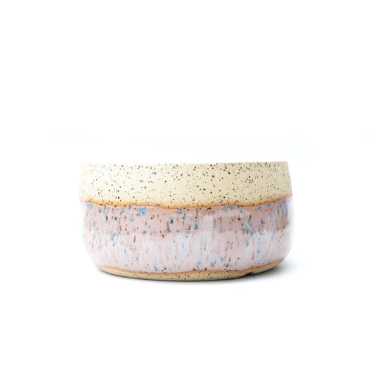 4.5" Pink Speckled Stoneware Planter Pot