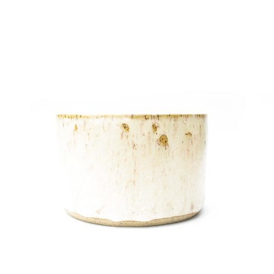 6" Cream Speckled Stoneware Planter Pot