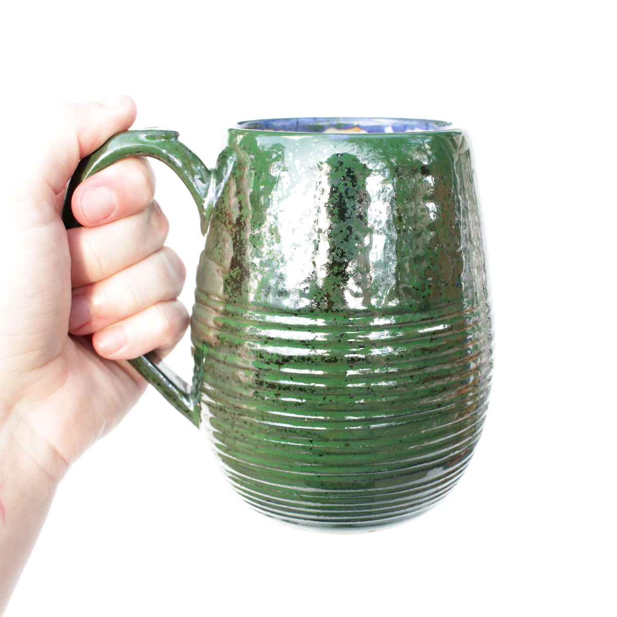 Green Iridescent Stoneware Mug