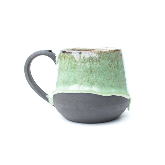 Seafoam Green Black Stoneware Mug