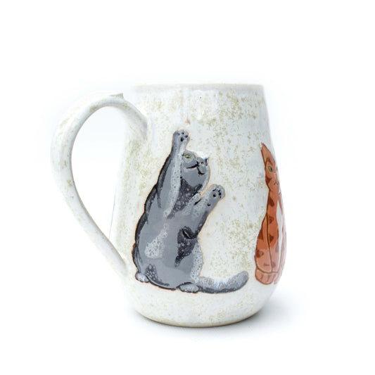 Cats Crystal White Stoneware Mug