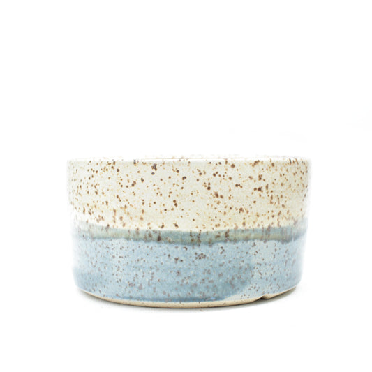 5" Blue & Cream Speckled Stoneware Planter Pot