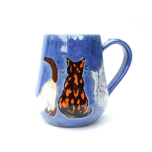 Cats Blue Violet Stoneware Mug