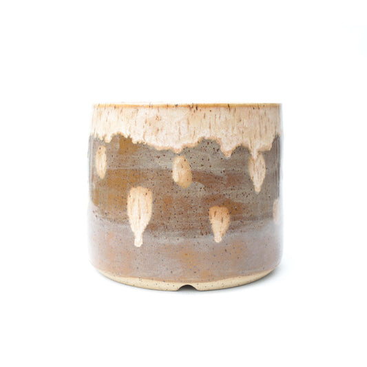 5.5" Brown Speckled Stoneware Planter Pot