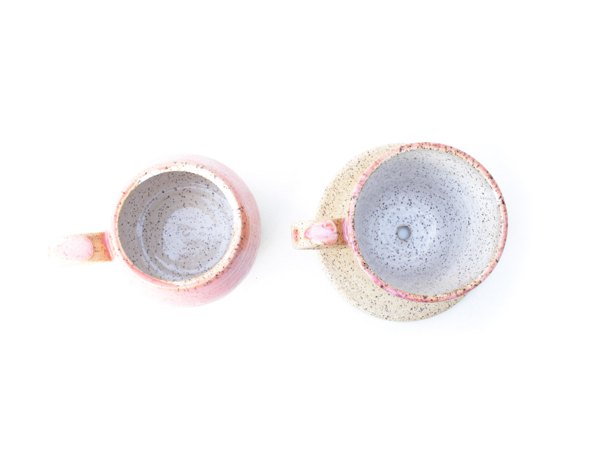 Coral Pink Pour Over Coffee Maker Kit