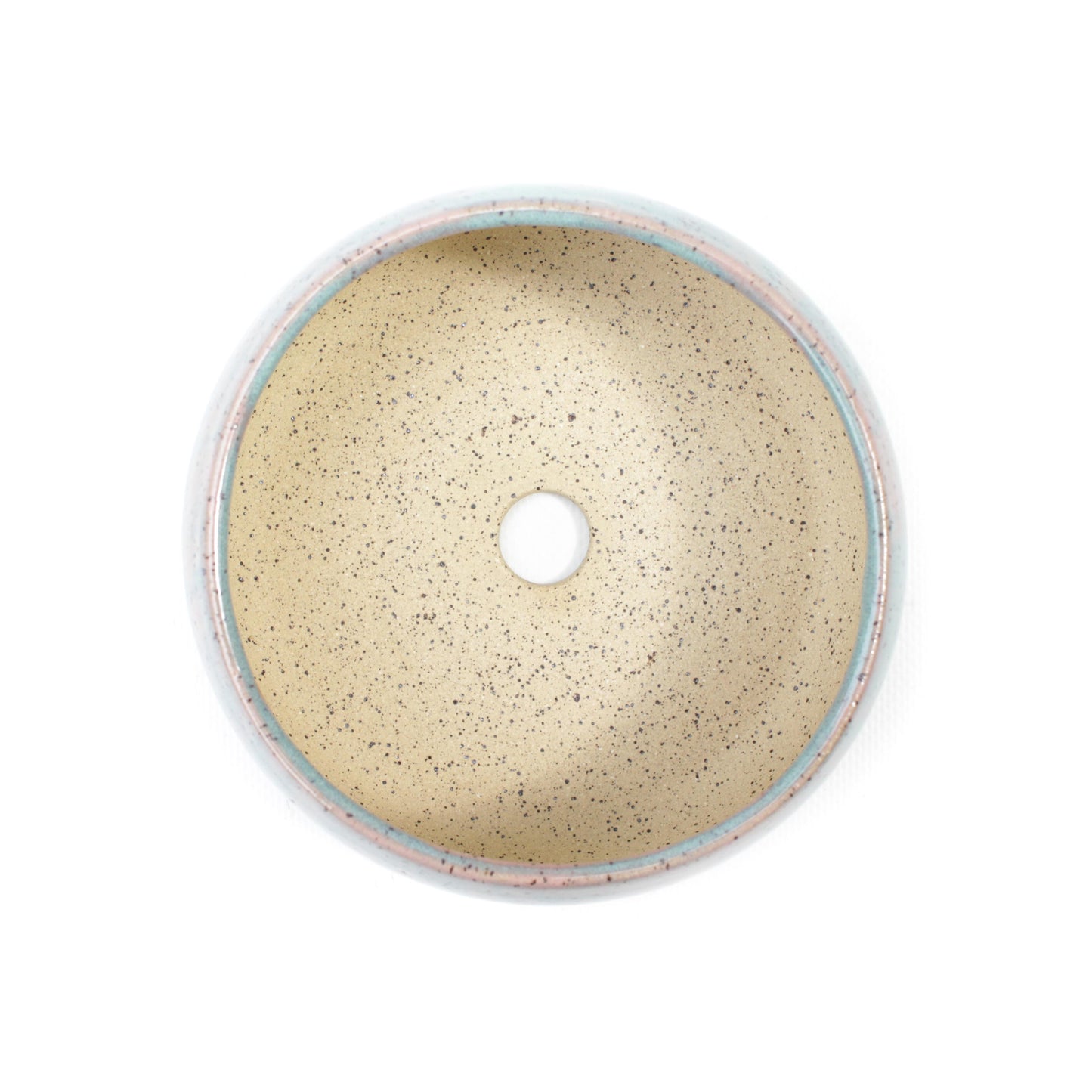 5.5" Blue & Pink Speckled Stoneware Planter Pot