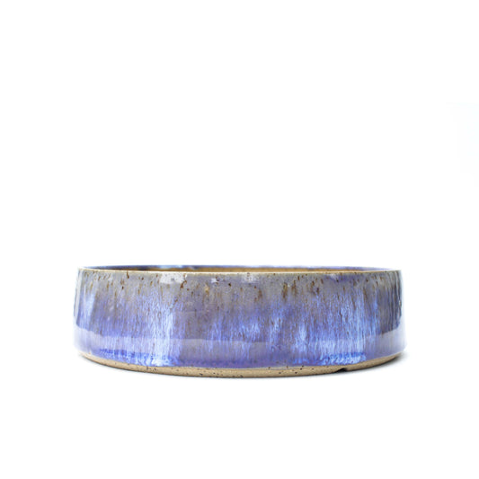 8" Blue Violet Speckled Stoneware Bonsai Pot