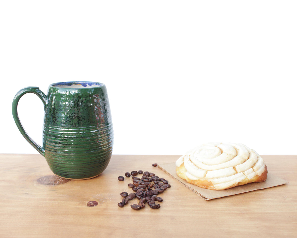 Green Iridescent Stoneware Mug