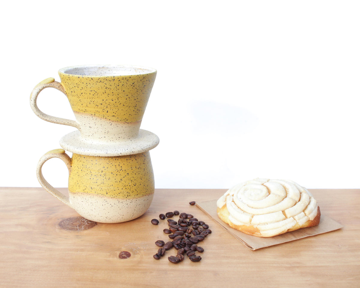 Yellow Pour Over Coffee Maker Kit