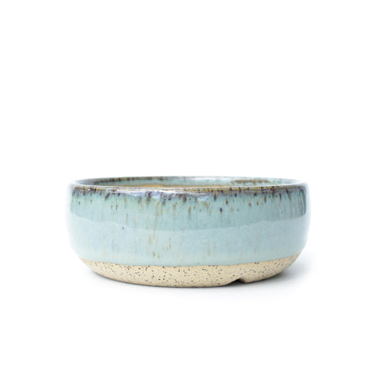4.5" Blue Speckled Stoneware Planter Pot