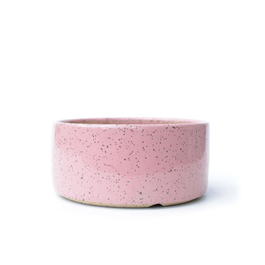 4" Pink Speckled Stoneware Planter Pot