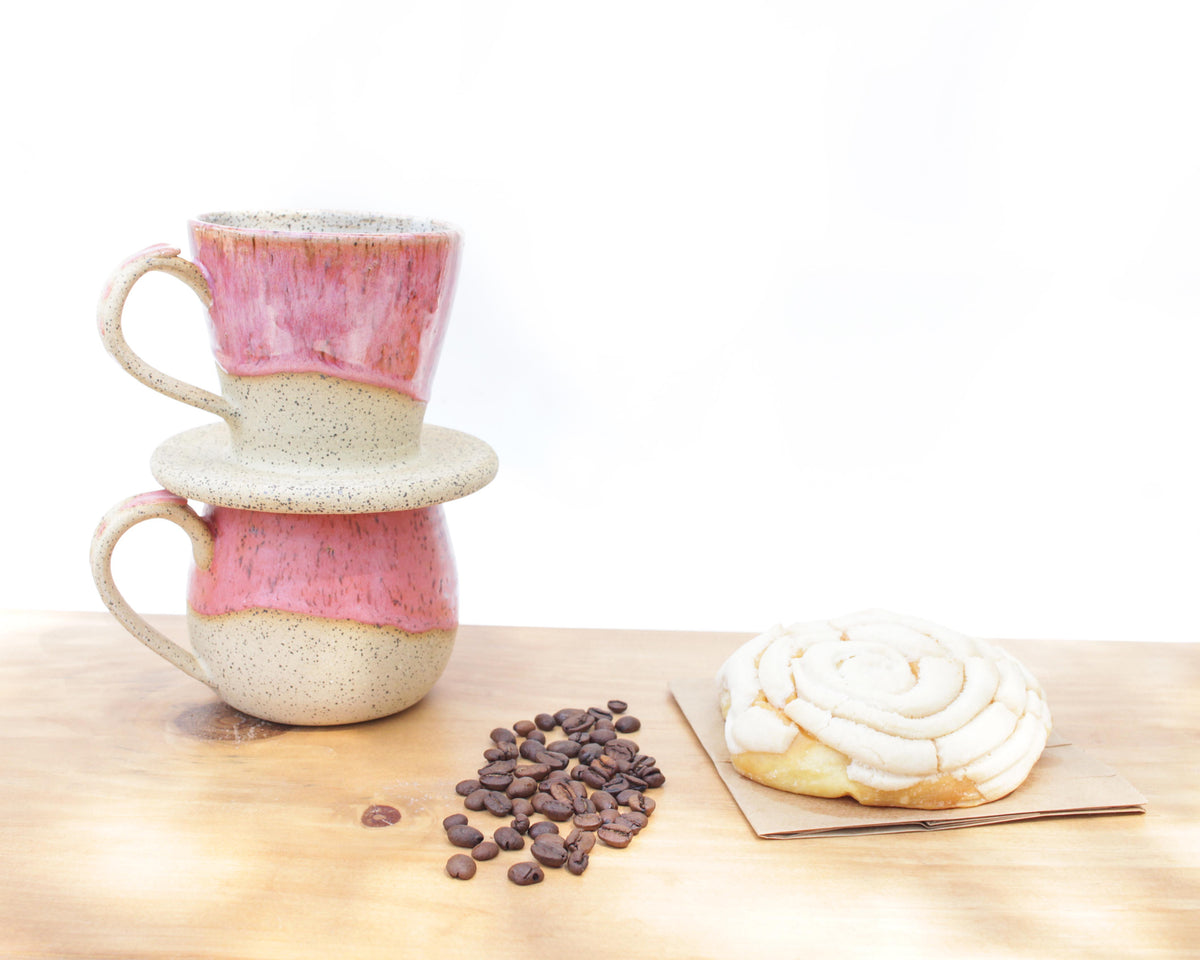 Coral Pink Pour Over Coffee Maker Kit