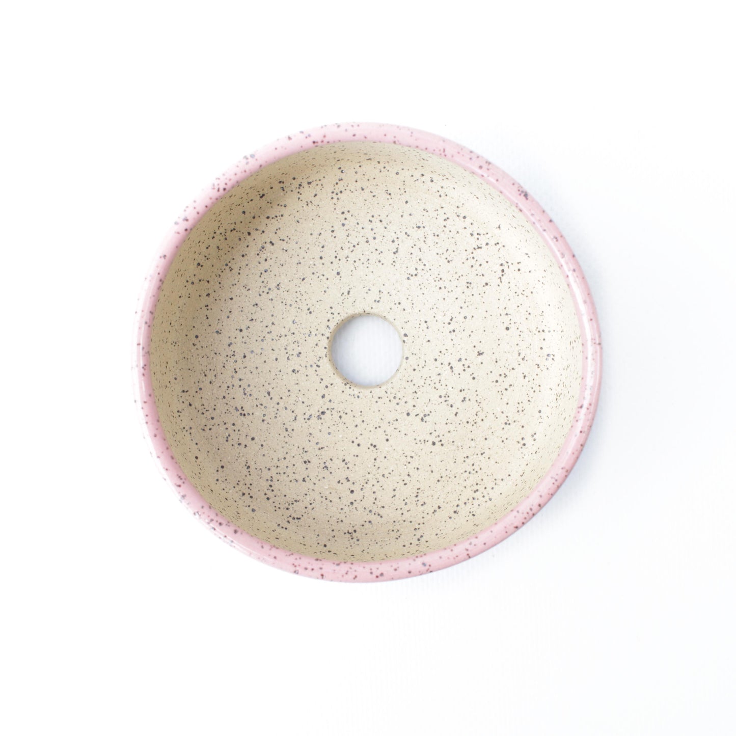 4" Pink Speckled Stoneware Planter Pot