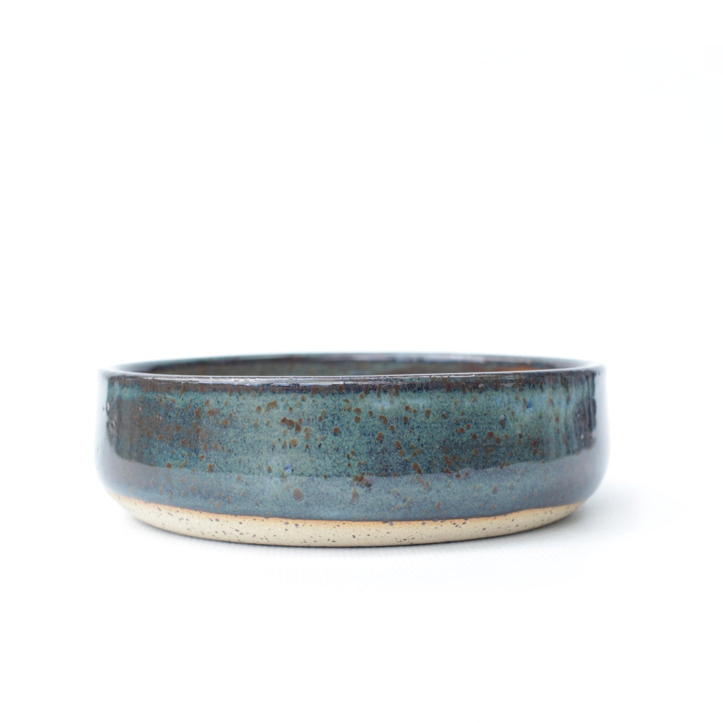 4.5" Rustic Blue Speckled Stoneware Bonsai Pot