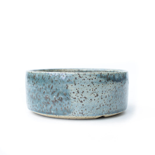 4" Blue Denim Speckled Stoneware Bonsai Pot