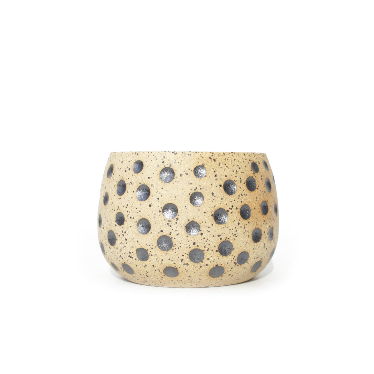 3.25" Metallic Speckled Stoneware Planter Pot