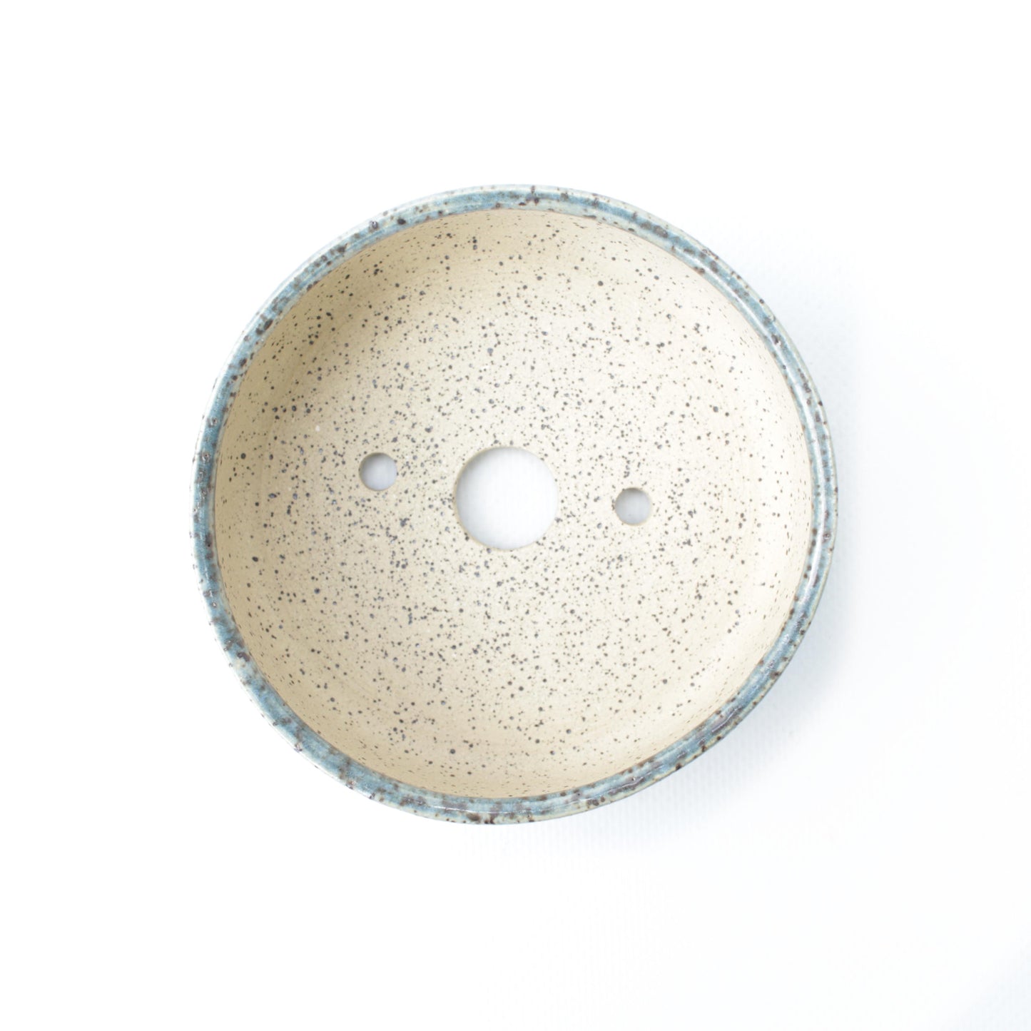 4" Blue Denim Speckled Stoneware Bonsai Pot