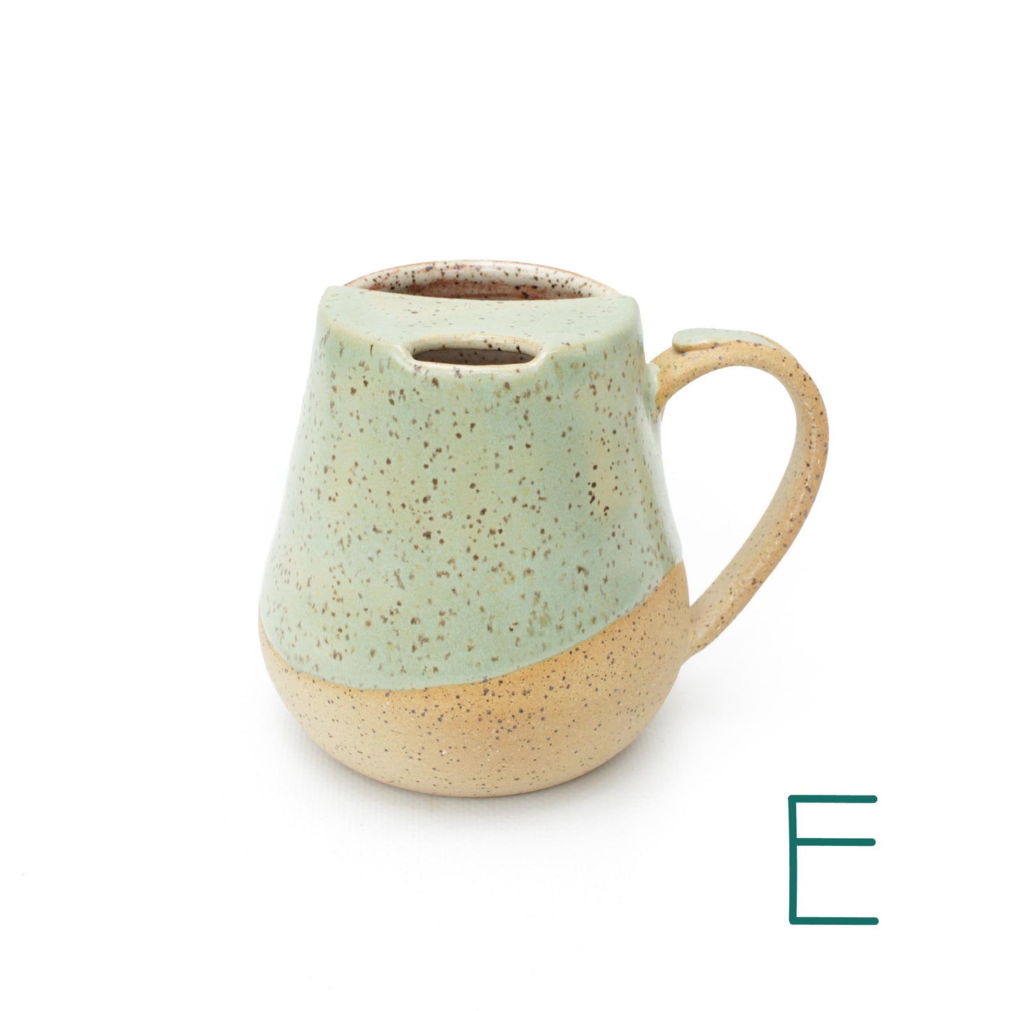 Seafoam Green Speckled Stoneware Sip-Top Mug