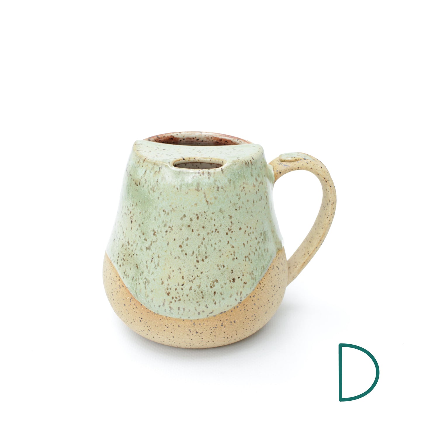 Seafoam Green Speckled Stoneware Sip-Top Mug