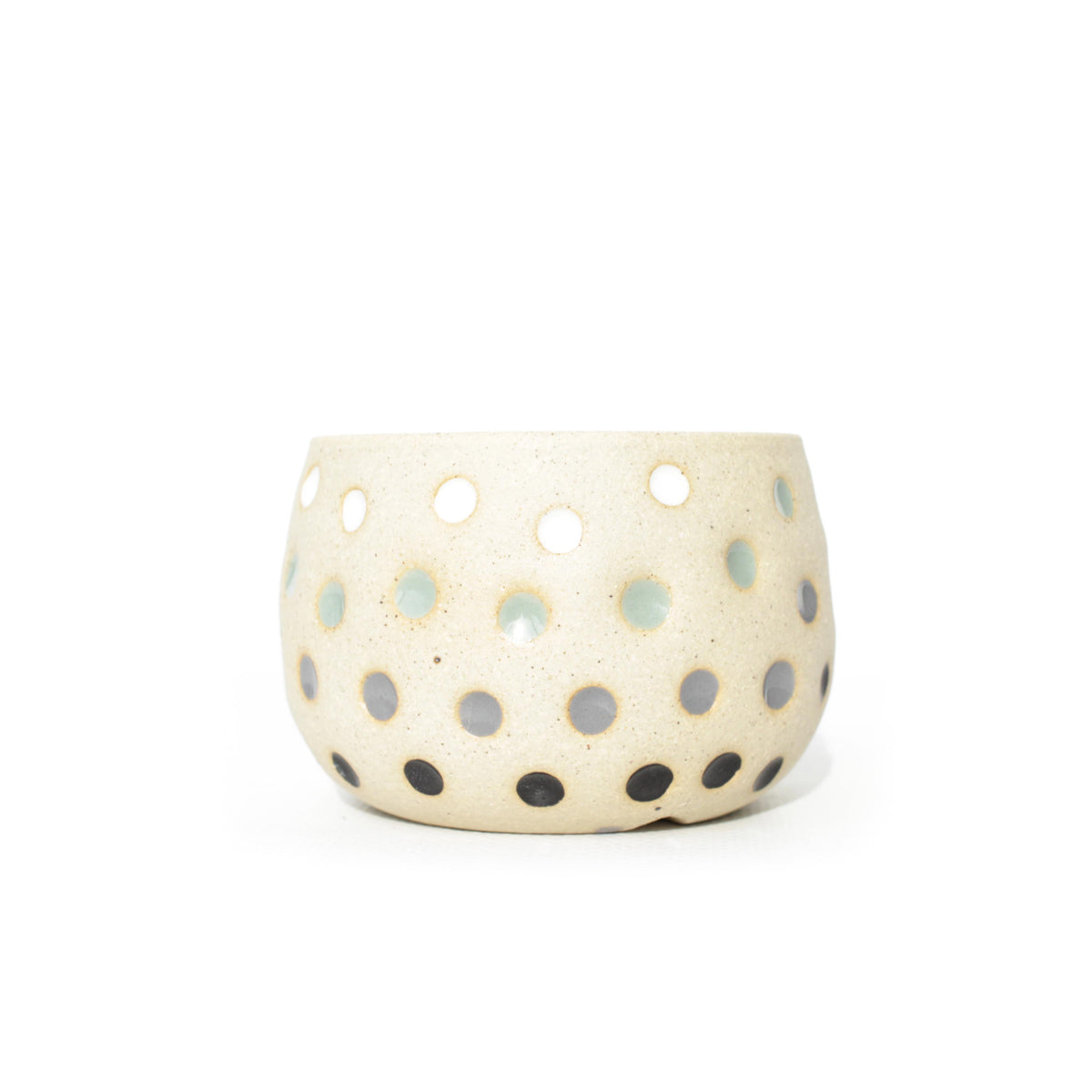 3" Neutral Tone Stoneware Planter Pot