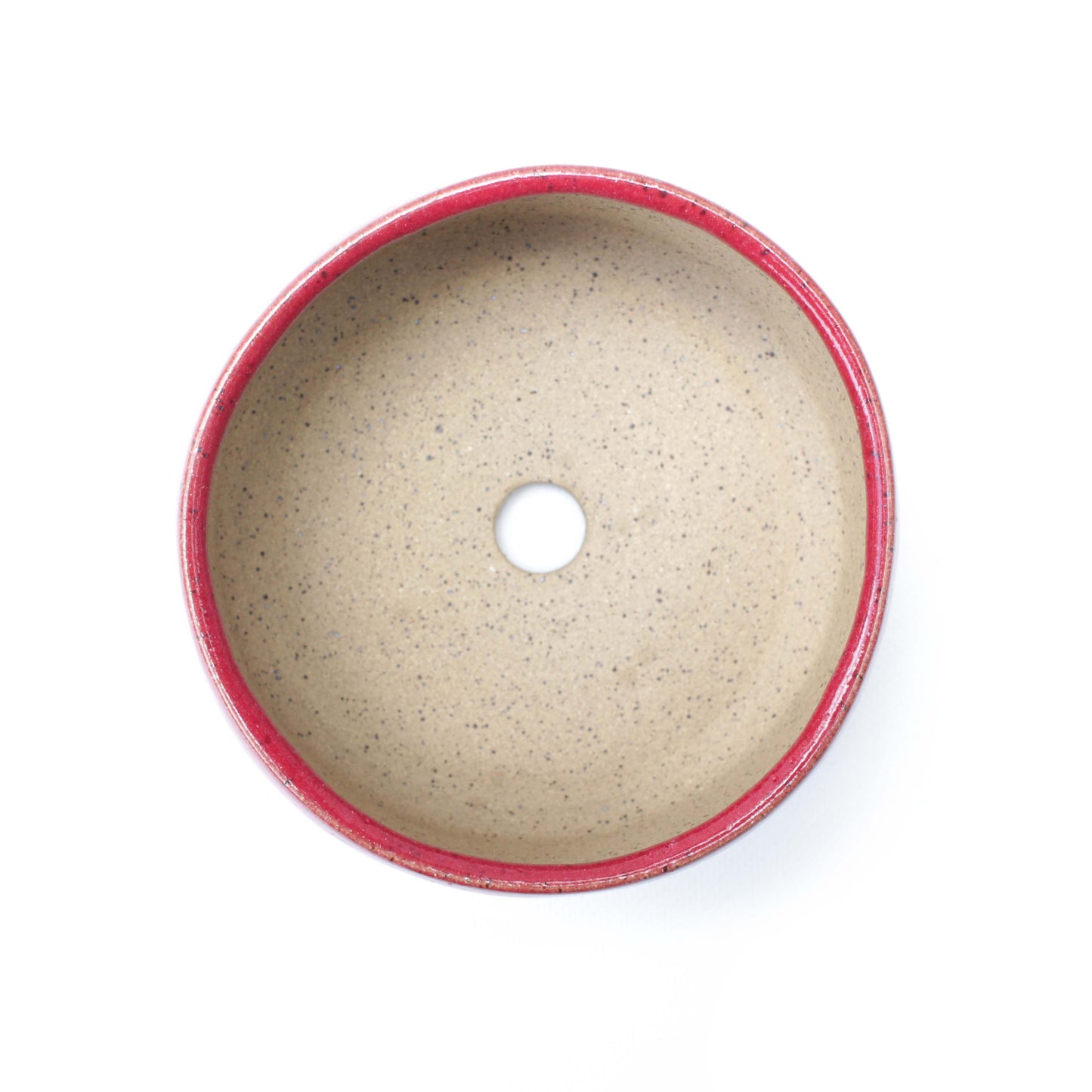 5" Red Speckled Stoneware Planter Pot