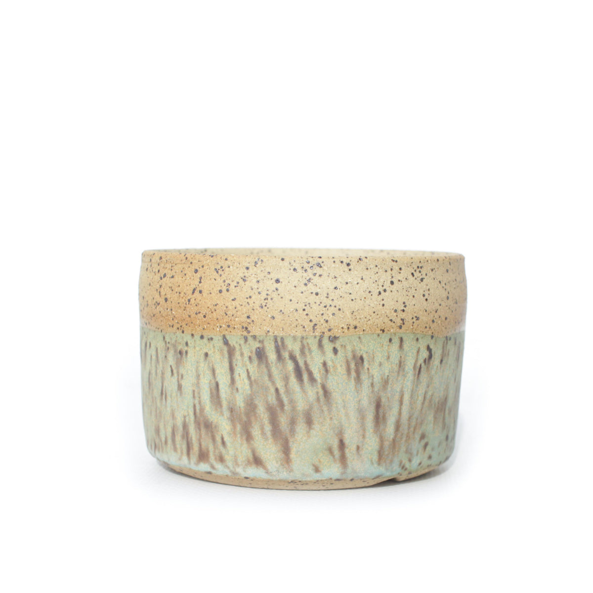 3.5" Turquoise Speckled Stoneware Planter Pot