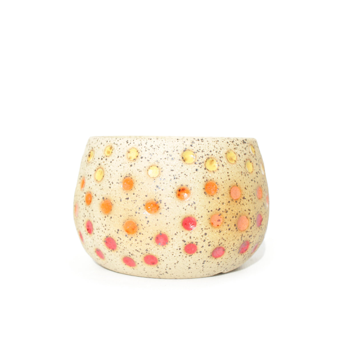 4.25" Warm Tone Speckled Stoneware Planter Pot