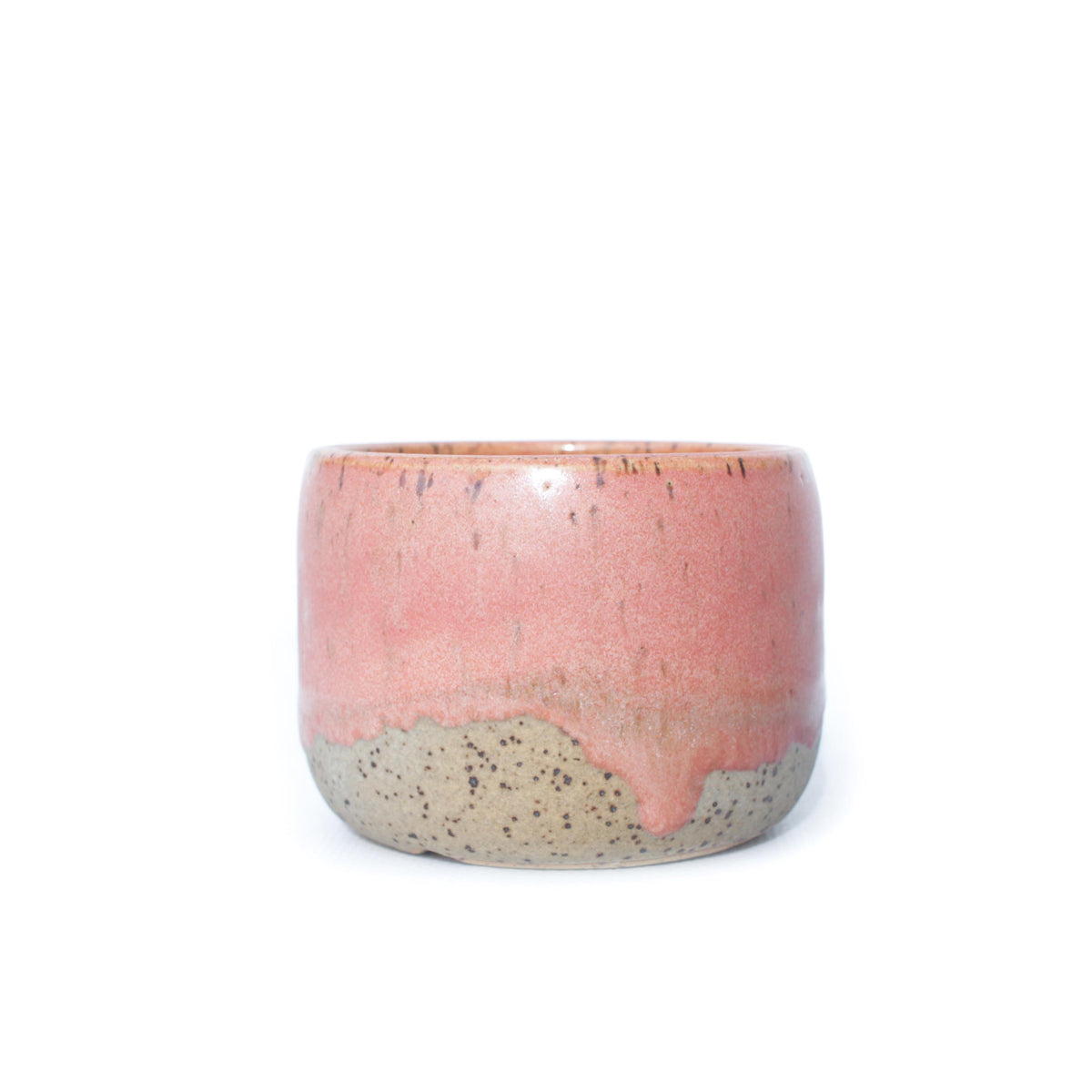 3" Pink Speckled Stoneware Planter Pot